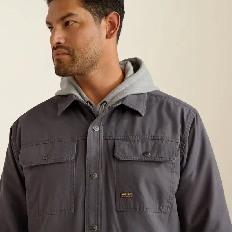 Ariat Men's Rebar Canvas Snap-Button Front Shirt Jacket 3