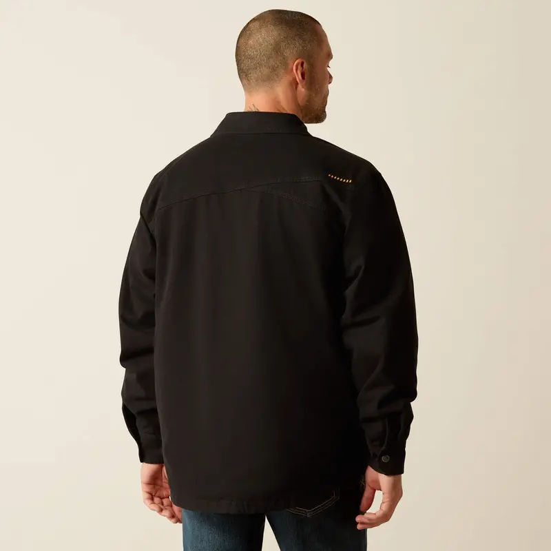 Ariat Men's Rebar Canvas Snap-Front Shirt Jacket_Black 4