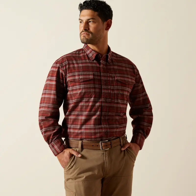 Ariat Men's Rebar™ Flannel Durastretch™ Long Sleeve Work Shirt 1