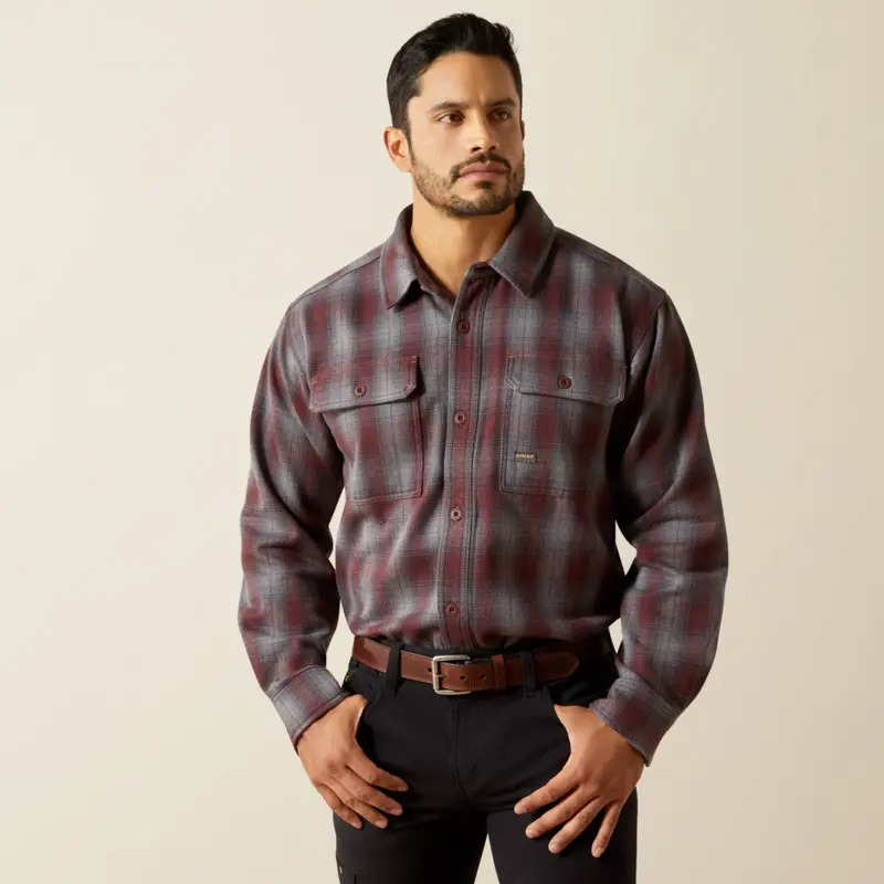 Ariat Men's Rebar Heavy Long Sleeve Flannel Work Shirt 1