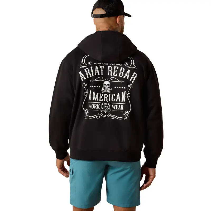 Ariat Men's Rebar Lightweight Label Full Zip Hoodie 1