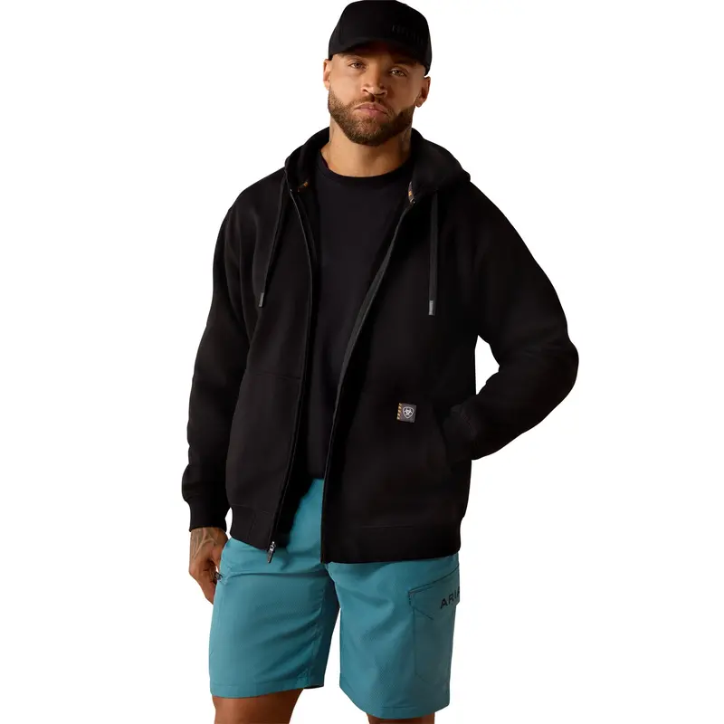 Ariat Men's Rebar Lightweight Label Full Zip Hoodie 2