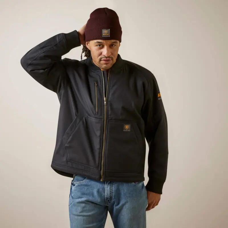 Ariat Men's Rebar Stretch Canvas Zip Bomber Jacket 1