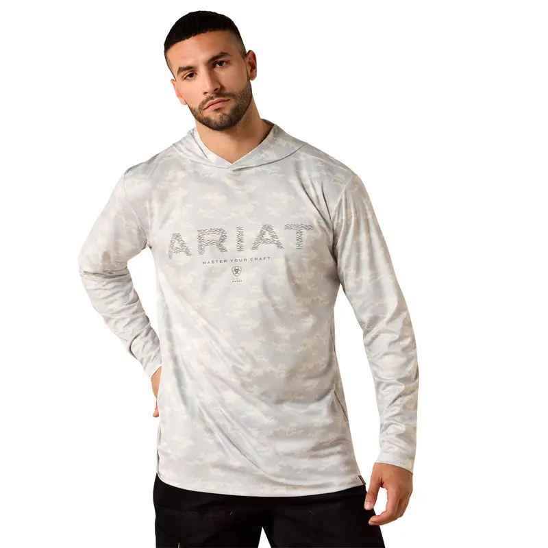Ariat Men's Rebar Sunblocker Printed Craft Hooded Long Sleeve T-Shirt 1