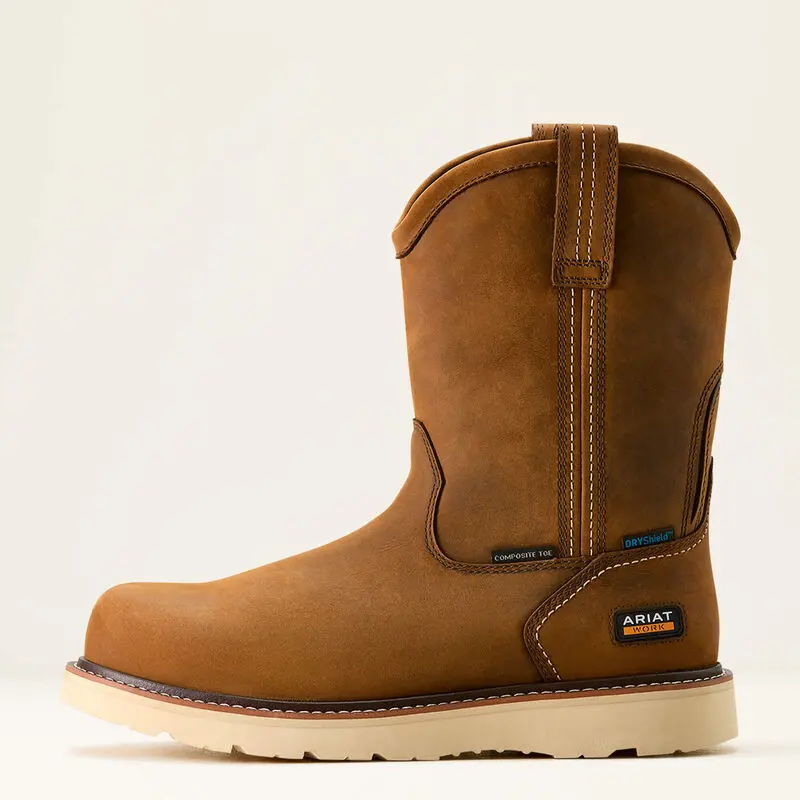 Ariat Men's Rebar Wedge 10" Waterproof Composite Toe Pull On Wellngton Boot 1