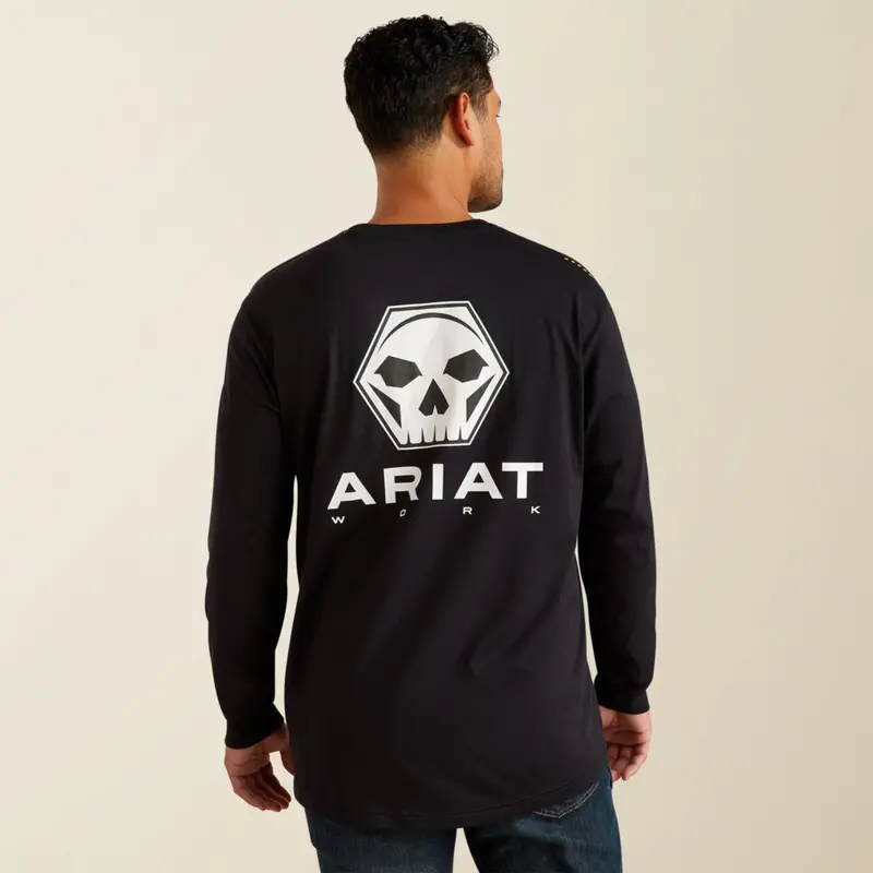 Ariat Men's Rebar Workman Bolt Skull Graphic Long Sleeve Tee 1