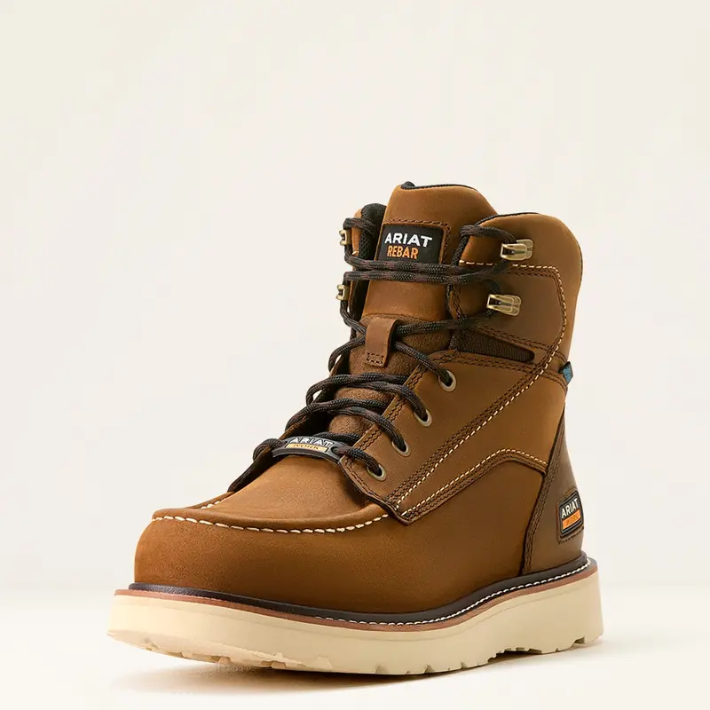 Ariat Rebar Wedge Moc Toe 6" Waterproof  Soft Toe Work Boot #10053614 1