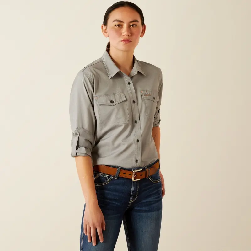 Ariat Women's Made Tough Durastretch Button-Down Long Sleeve Work Shirt 1
