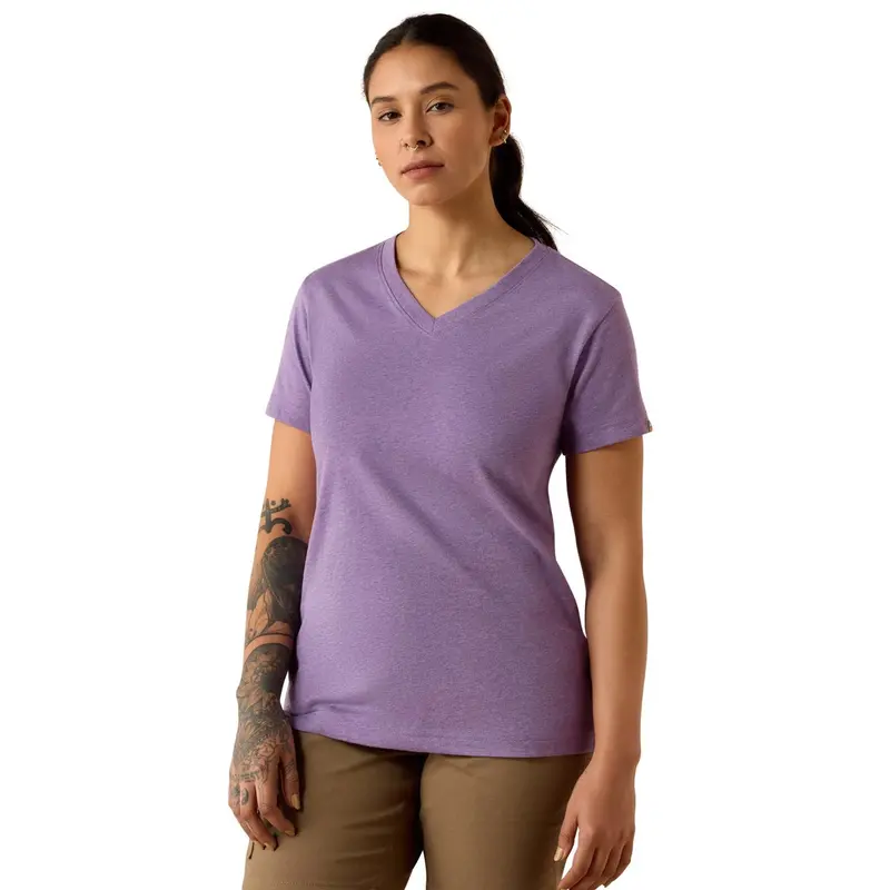 Ariat Women's Rebar Cotton Strong Standard V-Neck Short Sleeve T-Shirt 1
