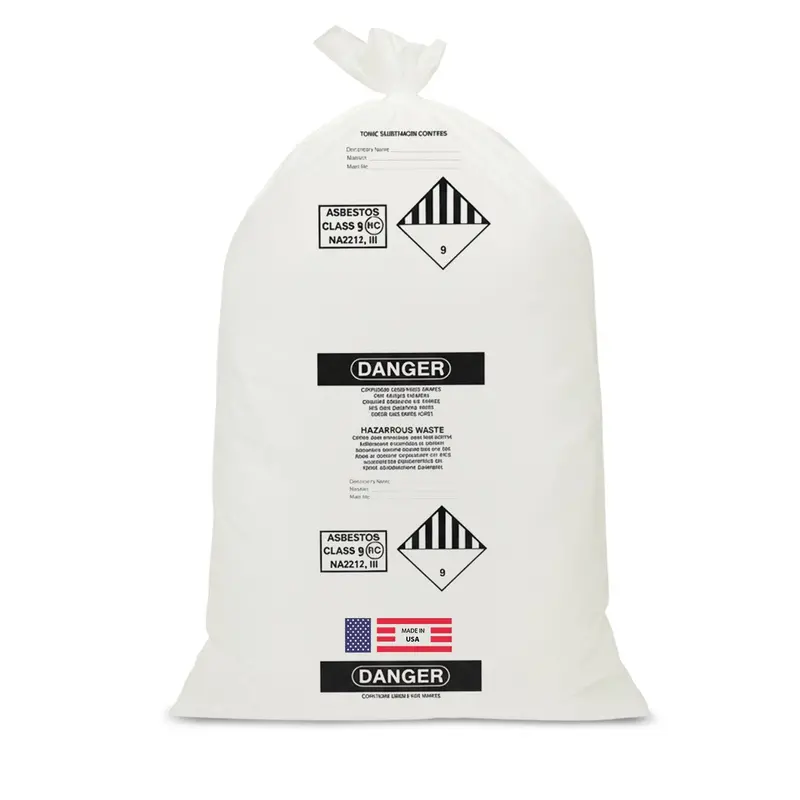 Asbestos Disposal Bags – 33" X 50" Clear Polyethylene, 6 Mil, Made In Usa 1