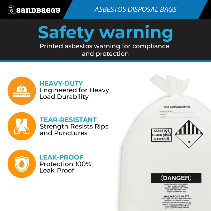 Asbestos Disposal Bags – 33" X 50" Clear Polyethylene, 6 Mil, Made In Usa 5