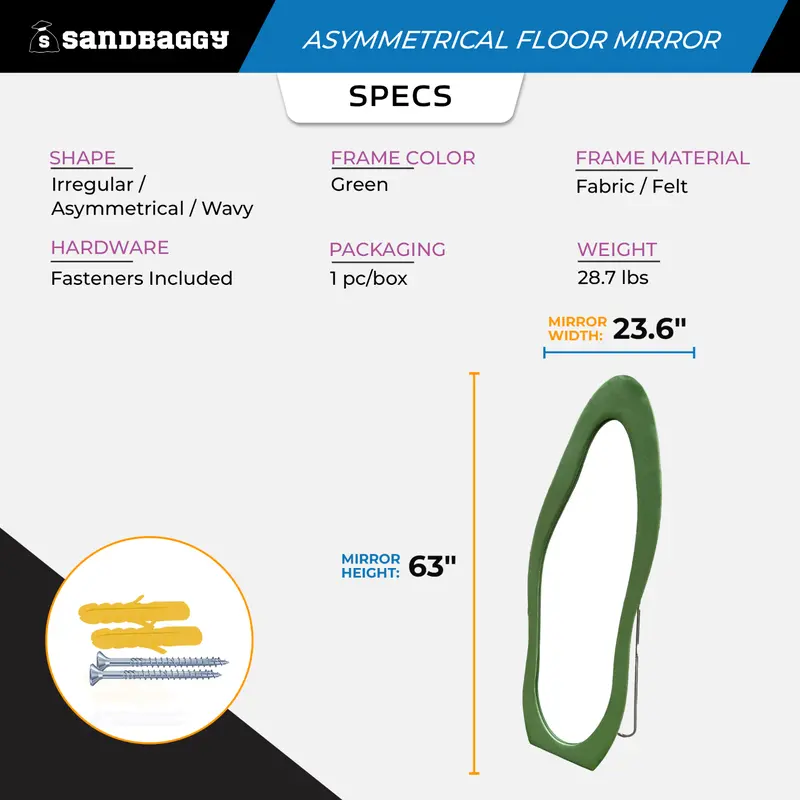 Asymmetrical Floor Mirror (Green) 3