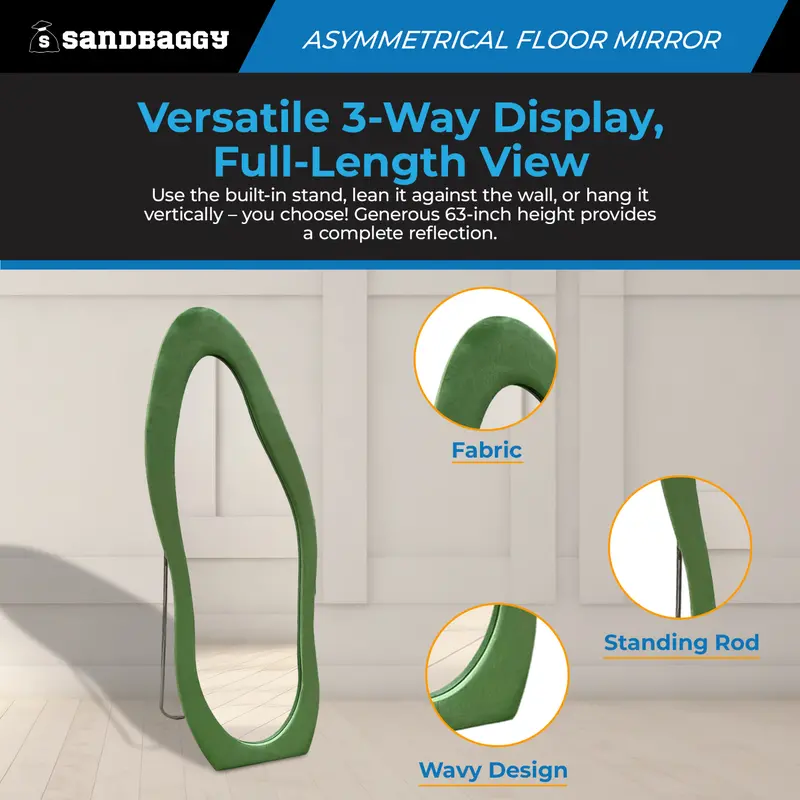 Asymmetrical Floor Mirror (Green) 5