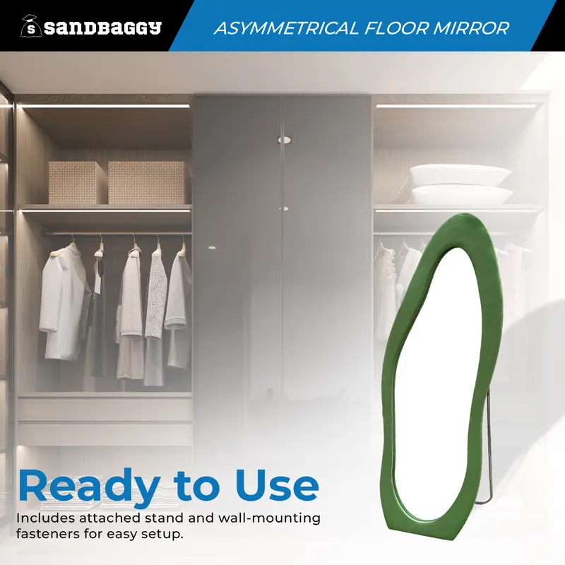 Asymmetrical Floor Mirror (Green) 7