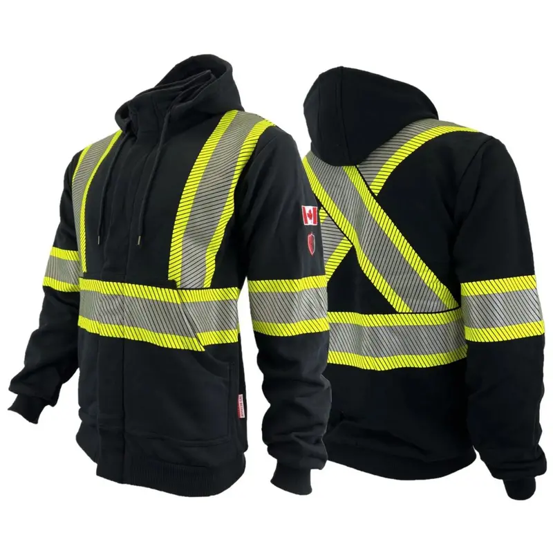 Atlas Guardian Men's Fr Hi-Vis Full-Zip Hoodie 402Blk - Black 1