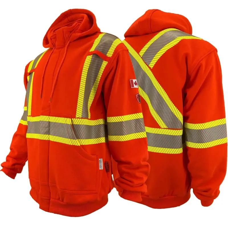 Atlas Guardian Men's Fr Hi-Vis Full-Zip Hoodie 402Org - Orange 1