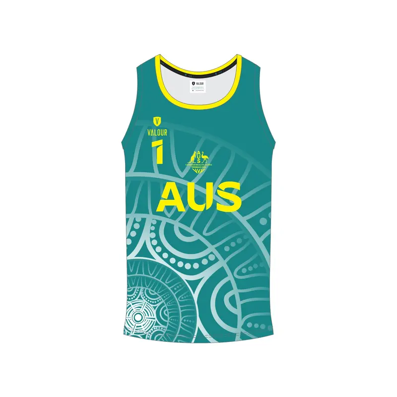 Aycg Unisex Competition Beach Volleyball Singlet - Green 1