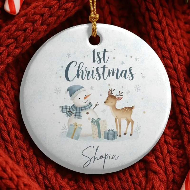 Baby First Christmas Ornament 2025, Personalized First Christmas Ornament, Baby's 1St Christmas Keepsake, Custom Baby Xmas Ornament 2025 1