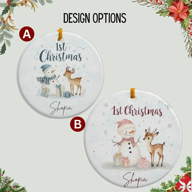 Baby First Christmas Ornament 2025, Personalized First Christmas Ornament, Baby's 1St Christmas Keepsake, Custom Baby Xmas Ornament 2025 3