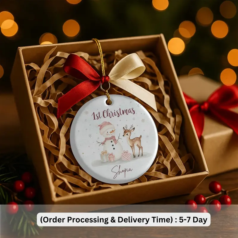 Baby First Christmas Ornament 2025, Personalized First Christmas Ornament, Baby's 1St Christmas Keepsake, Custom Baby Xmas Ornament 2025 7
