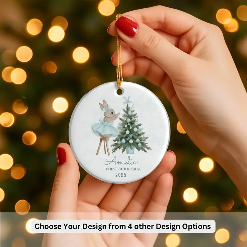 Baby Girl First Christmas Ornament, Personalized Baby Christmas Ornament, Baby's First Christmas, Christmas Keepsake, Custom Baby Ornament 7