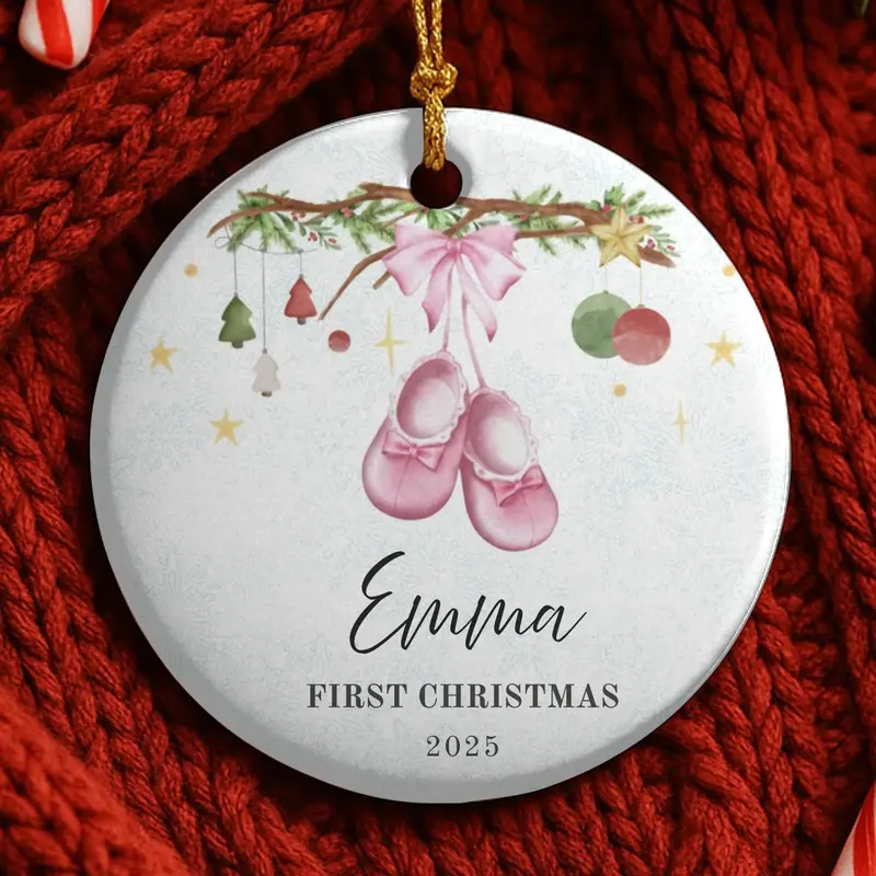 Babys First Christmas Ornament 2025, Personalized Baby Boy First Christmas Ornament, Baby Boy Baby Shower Gift, Baby's Family Keepsake 1