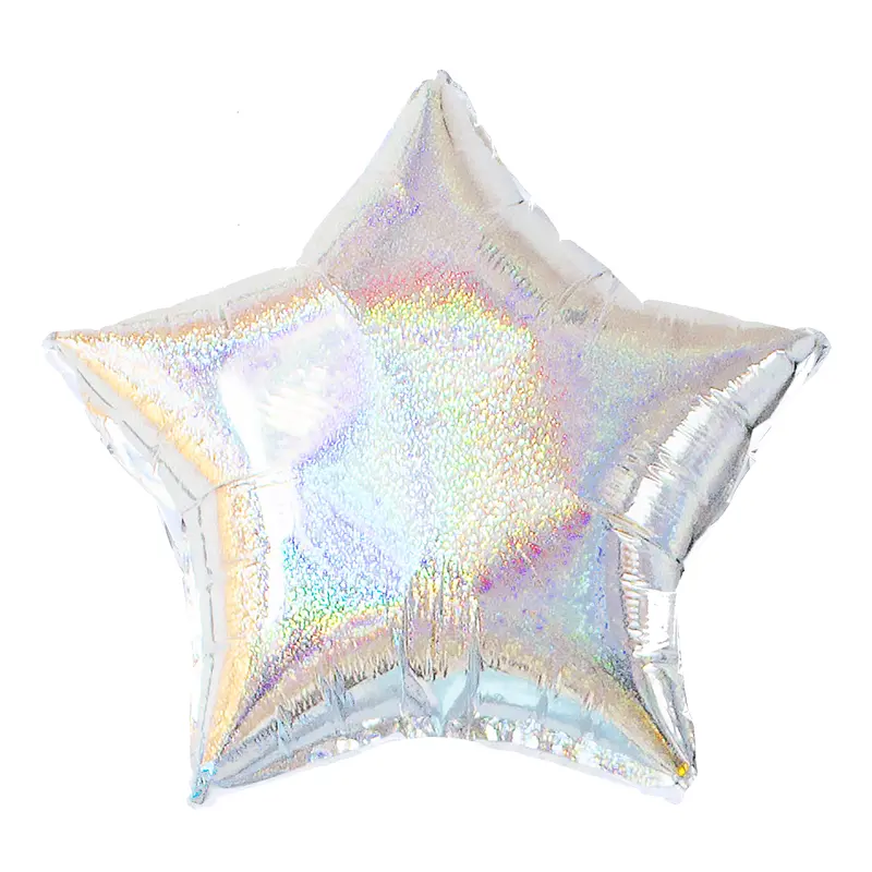 Balon Foliowy Gwiazda Holograficzna Srebrna 18Cali 1