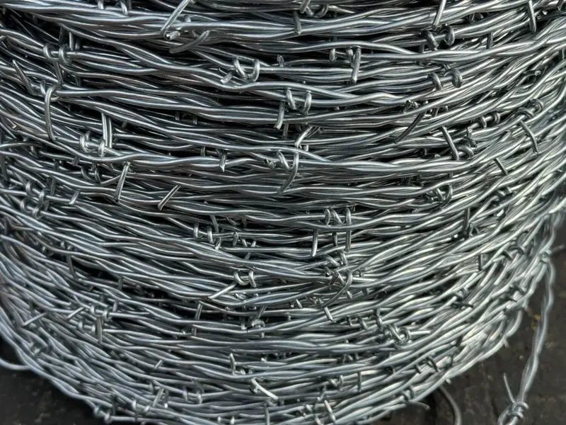 Barb Wire Roll (1320 Ft) - 2 Point, Double Strand Twisted Wire - 12.5 Gauge Galvanized Steel 14