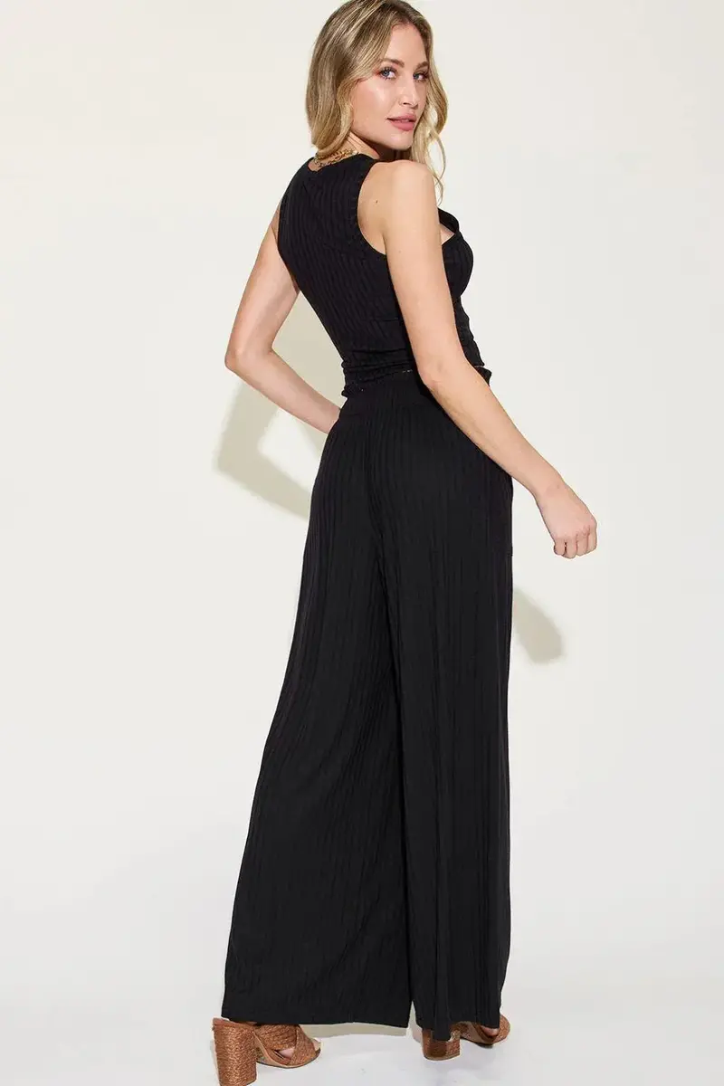Basic Bae Full Size Ribbed Tank And Wide Leg Pants Set 11