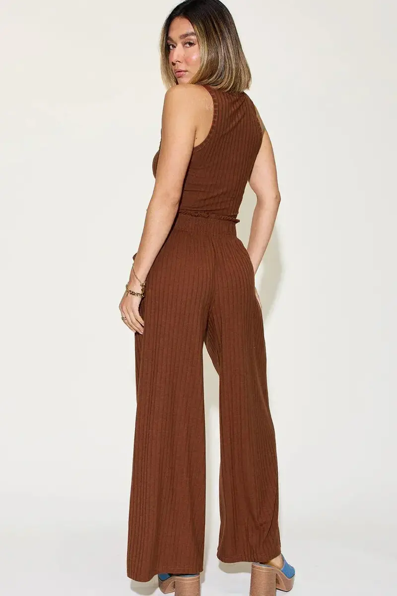 Basic Bae Full Size Ribbed Tank And Wide Leg Pants Set 14