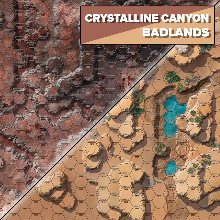 Battlemat (Alien Worlds)- Crystalline Canyon / Badlands 1