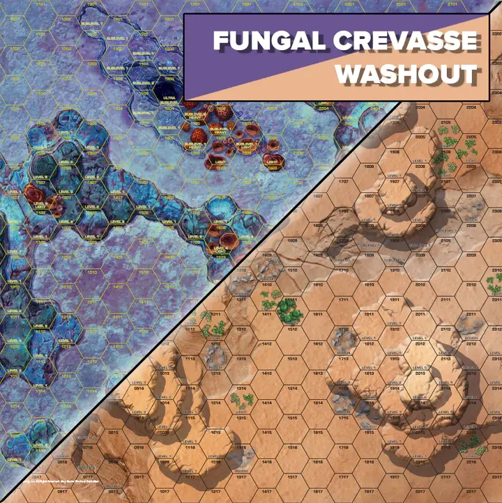 Battlemat (Alien Worlds)- Fungal Crevasse / Washout 1
