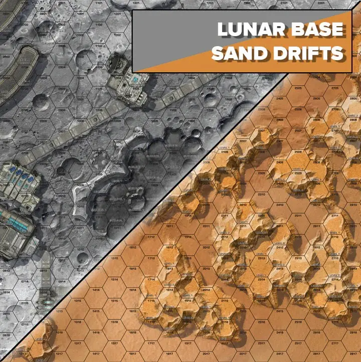 Battlemat (Alien Worlds)- Lunar Base / Sand Drift 1