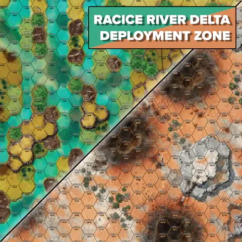 Battlemat (Battles Of Tukayyid)-  Racice River Delta (Clan Smoke Jaguar) / Deployment Zone 1