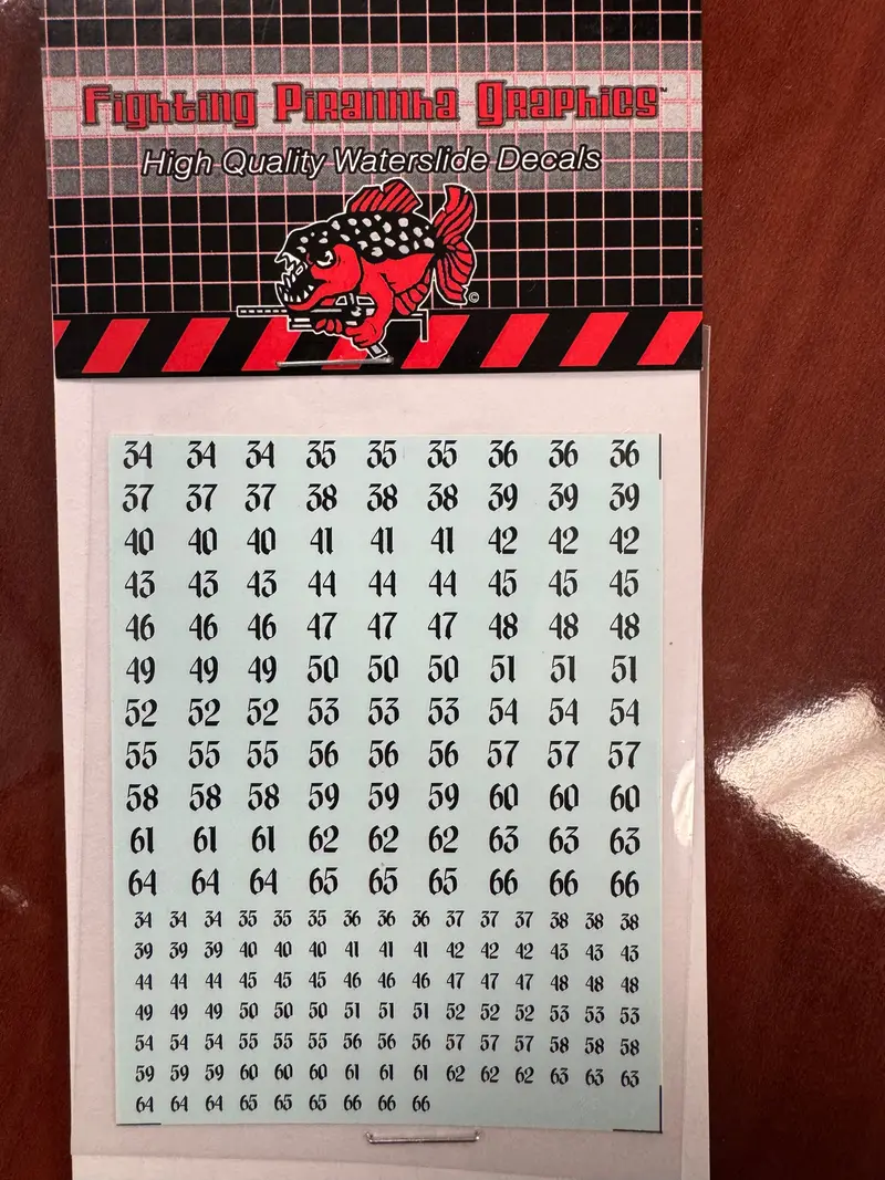 Beckett Numbers Black #1-33 Decals 1