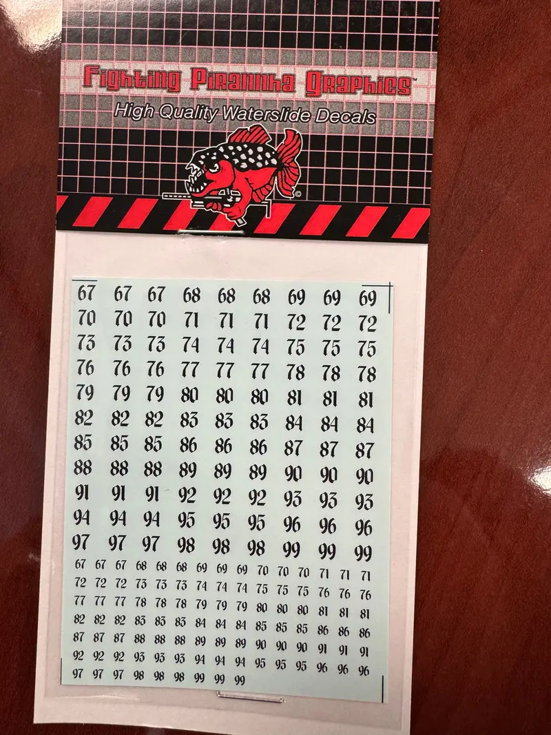 Beckett Numbers Black #67-99 1