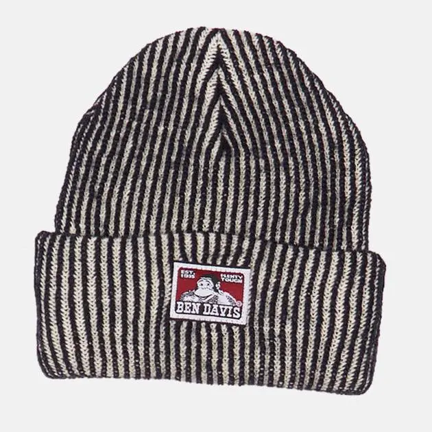 Ben Davis Cuffed Knit Logo Patch Beanie 1