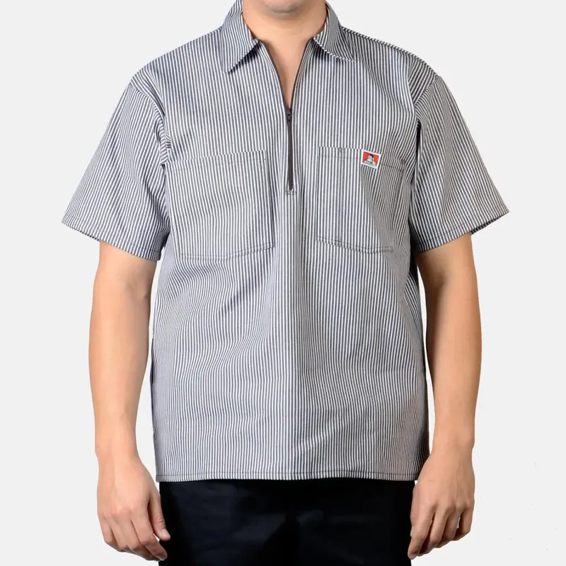 Ben Davis Men's Short Sleeve 1/2 Zip Work Shirt 1