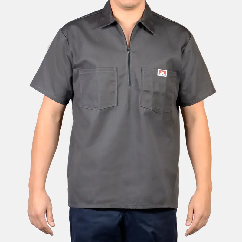Ben Davis Men's Short Sleeve 1/2 Zip Work Shirt 1