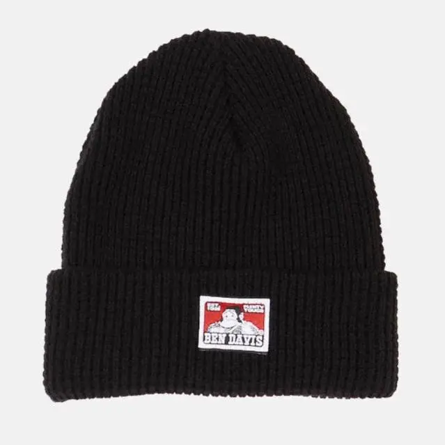 Ben Davis Waffle Knit Logo Patch Cuffed Beanie 1