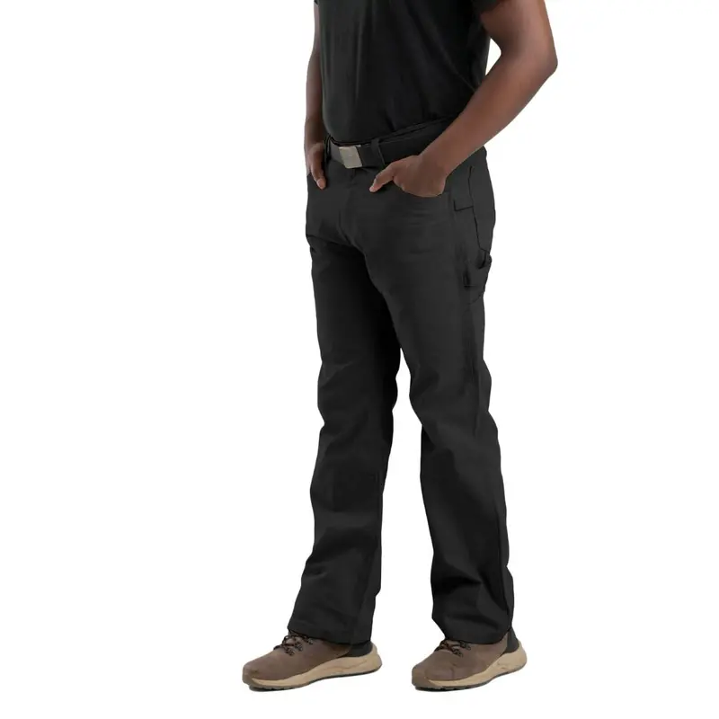 Berne Heartland Men's Washed Duck Relaxed Fit Cargo Work Pant P967 - Black 1