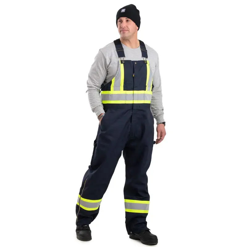 Berne High Visibility Men's Unlined Work Overalls Hvb914 - Navy 1