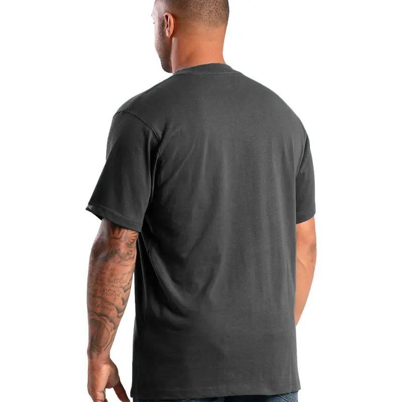 Berne Men's Heavyweight Short Sleeve Pocket Work Shirt Bsm71 - Black 2