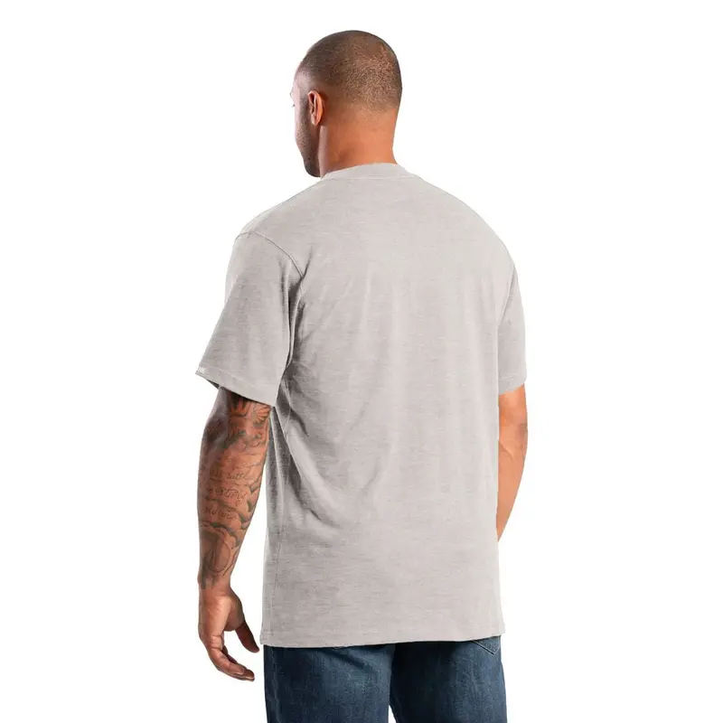 Berne Men's Heavyweight Short Sleeve Pocket Work Shirt Bsm71 - Grey 2