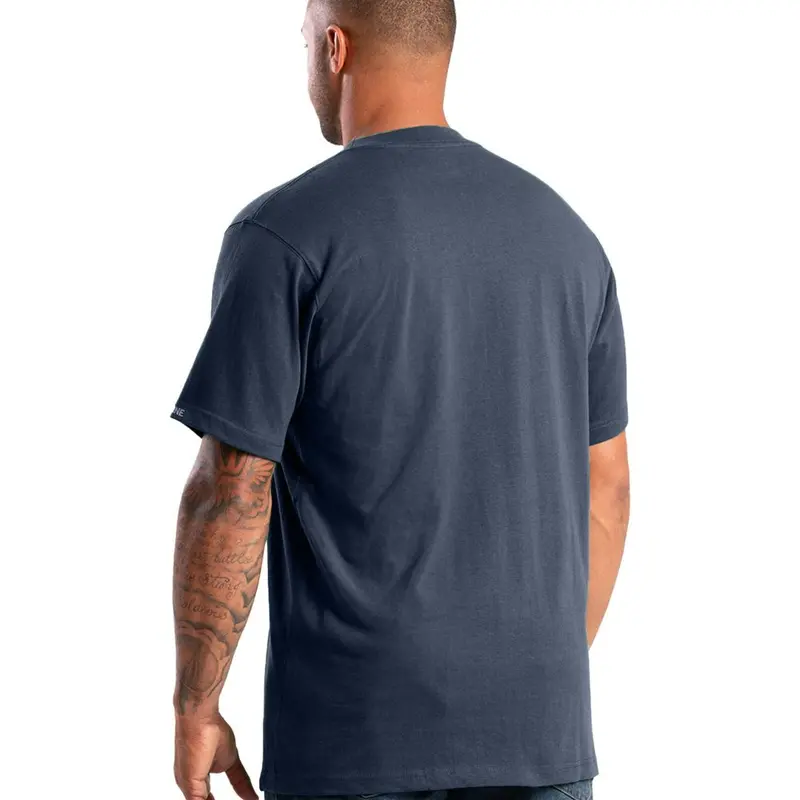 Berne Men's Heavyweight Short Sleeve Pocket Work Shirt Bsm71 - Navy 2