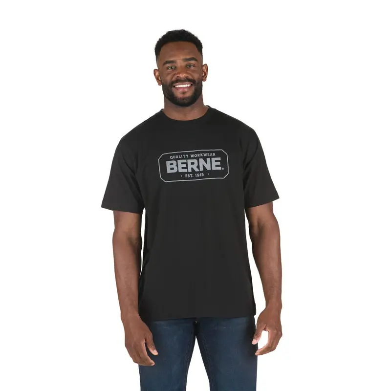 Berne Men's Men's Short Sleeve Graphic Tee Bsm47 - Black 1