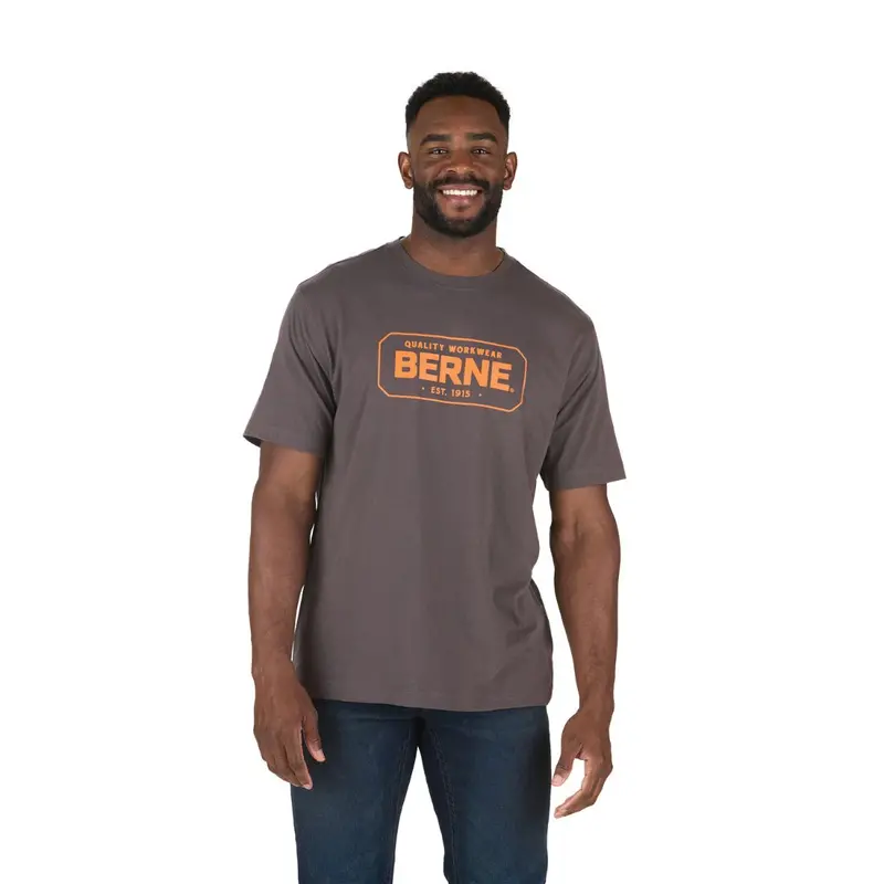Berne Men's Short Sleeve Graphic Tee Bsm47 - Slate 1