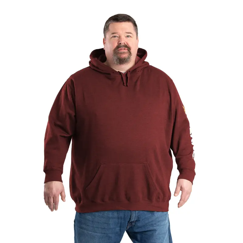 Berne Men's Signature Sleeve Hooded Pullover Sp401 - Brick Red 4