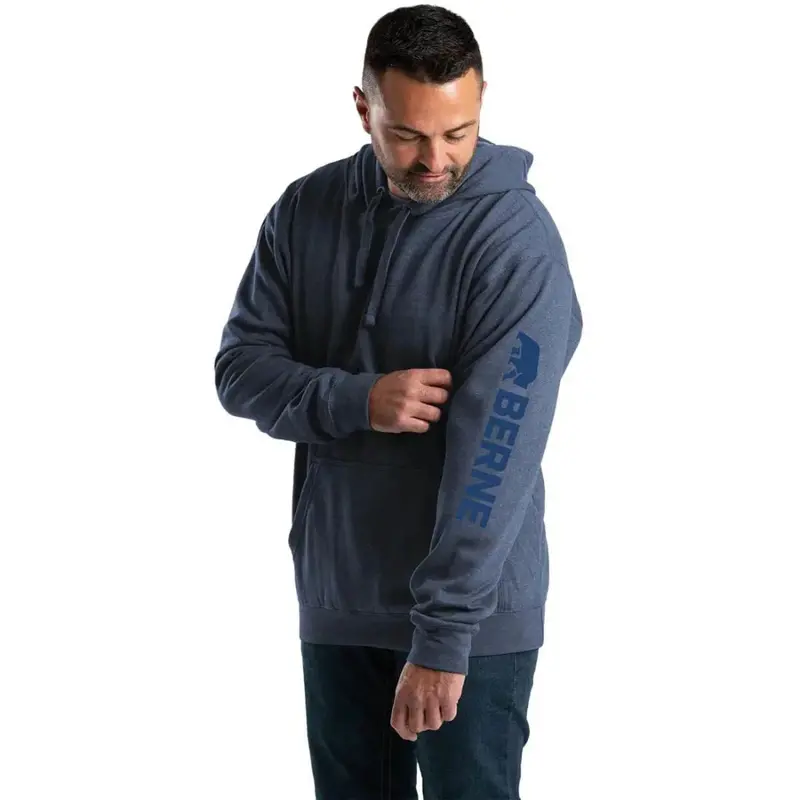 Berne Men's Signature Sleeve Hooded Pullover Sp401 - Space Blue 1