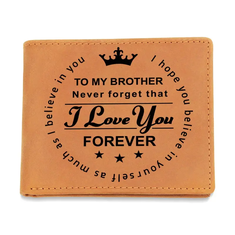 Best Gift For Brother. Graphic Leather Wallet 1